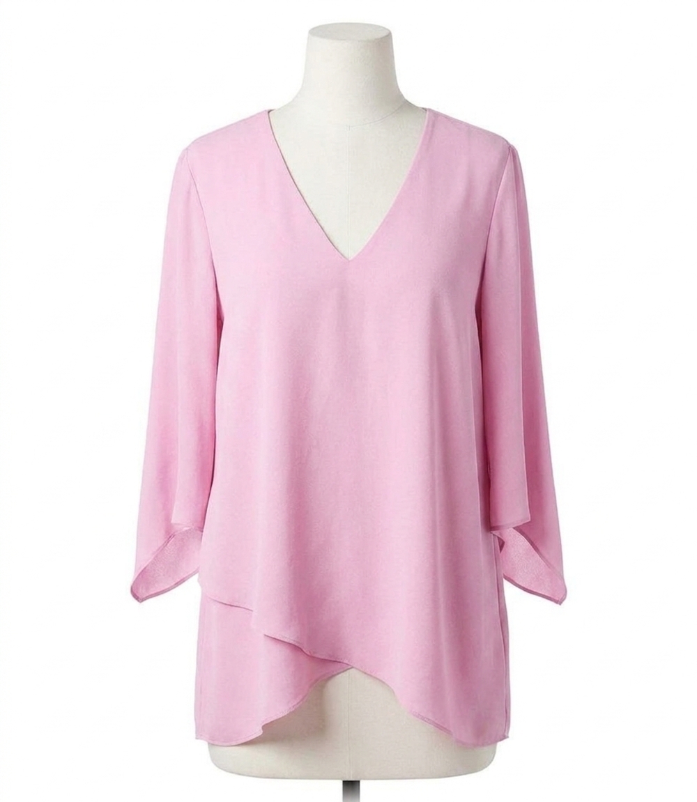 NEW KAREN KANE bracelet sleeve asymmetric top in dusty pink